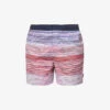 Missoni Stripe-pattern Brand-patch Swim Shorts -Gentlemen Style Shop R04200690 REDVIOLETBLUE M