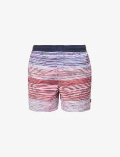 Missoni Stripe-pattern Brand-patch Swim Shorts