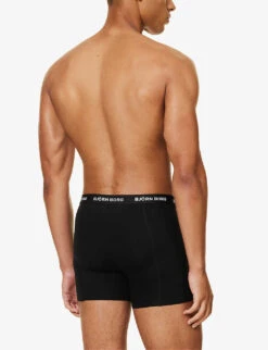 Bjorn Borg Pack Of Three Essential Branded-waistband Regular-fit Stretch-cotton Boxers -Gentlemen Style Shop R04202546 BLACKBEAUTY6 ALT02