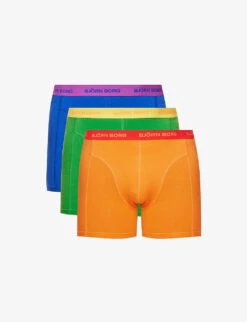 Bjorn Borg Pack Of Three Branded-waistband Regular-fit Stretch-cotton Boxers