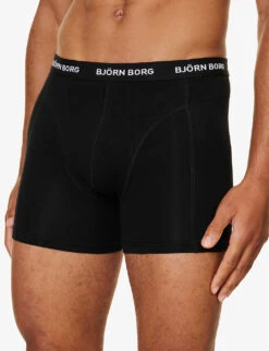 Bjorn Borg Pack Of Five Branded-waistband Regular-fit Stretch-cotton Boxers -Gentlemen Style Shop R04202553 MULTIPACK1 ALT03