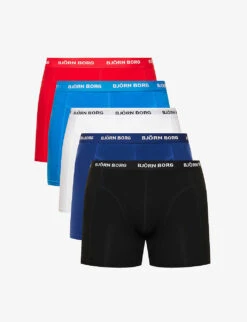 Bjorn Borg Pack Of Five Branded-waistband Regular-fit Stretch-cotton Boxers